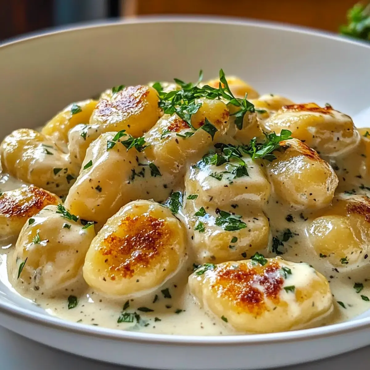 Gnocchi mit cremiger Sauce für ein bequemes Abendessen