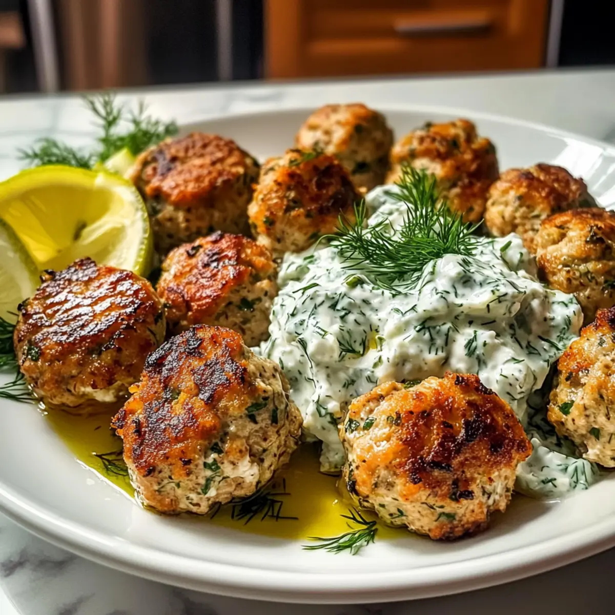 Griechische Hähnchenfleischbällchen mit Tzatziki Rezept