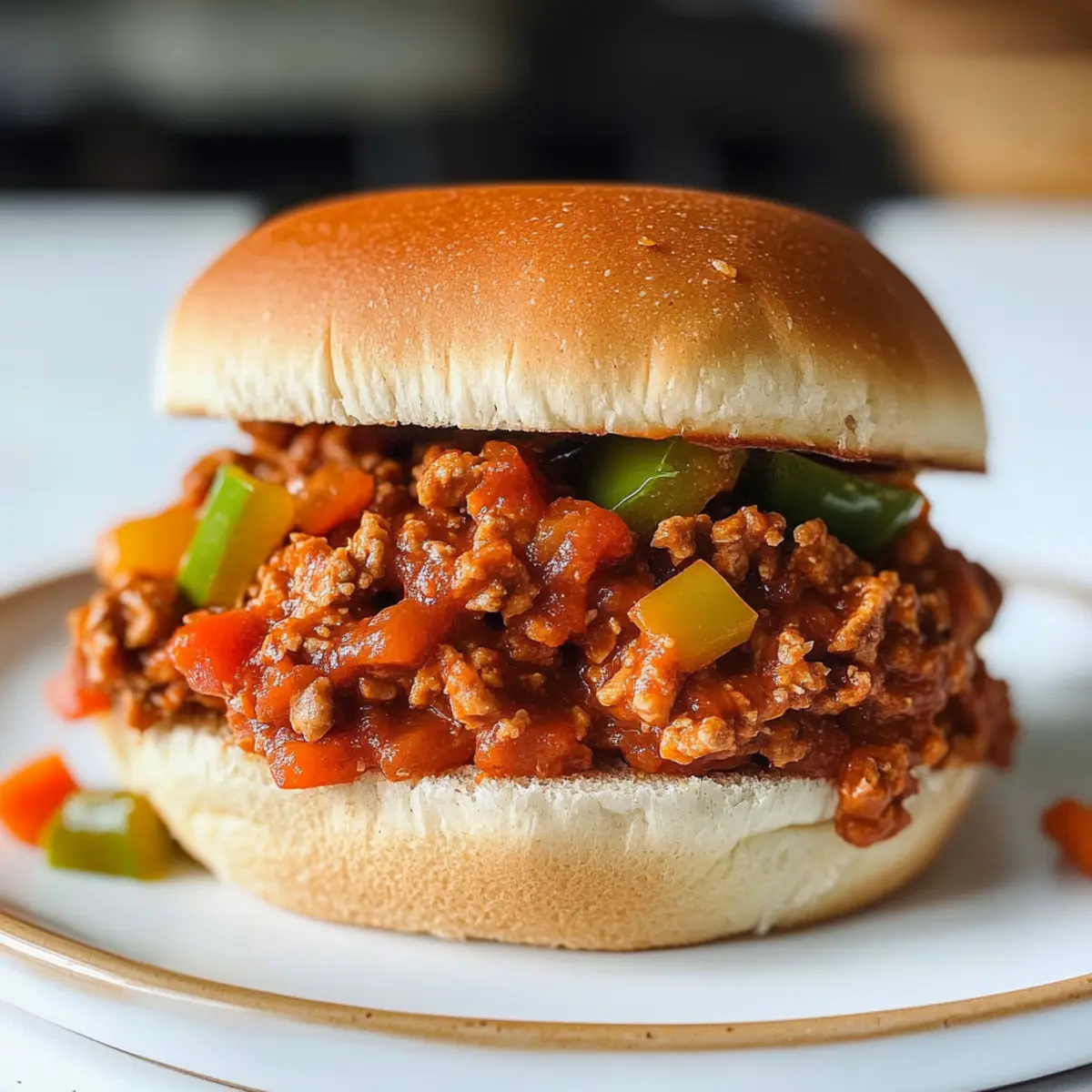 Gesunde gemahlene Hühnchen Sloppy Joes schnell und einfach