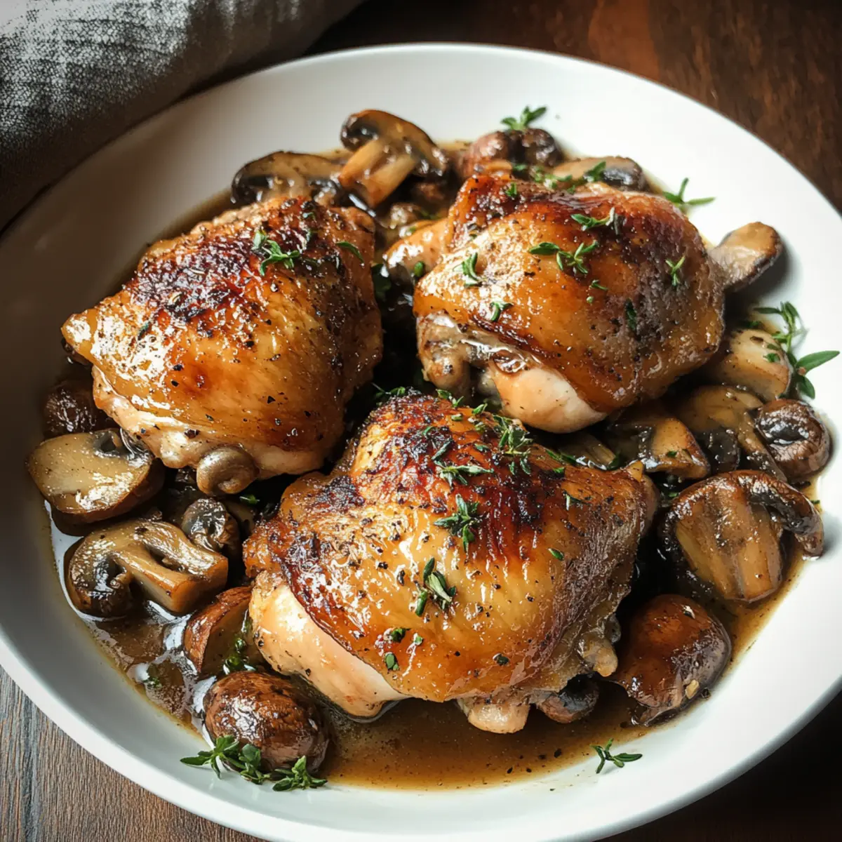 Saftige Hähnchenschenkel mit Pilzen für dein Wohlfühlessen
