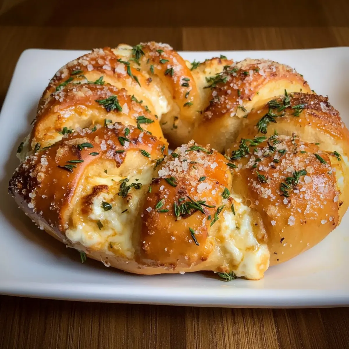 Mozzarella gefüllte Rosmarin Parmesan Brezeln