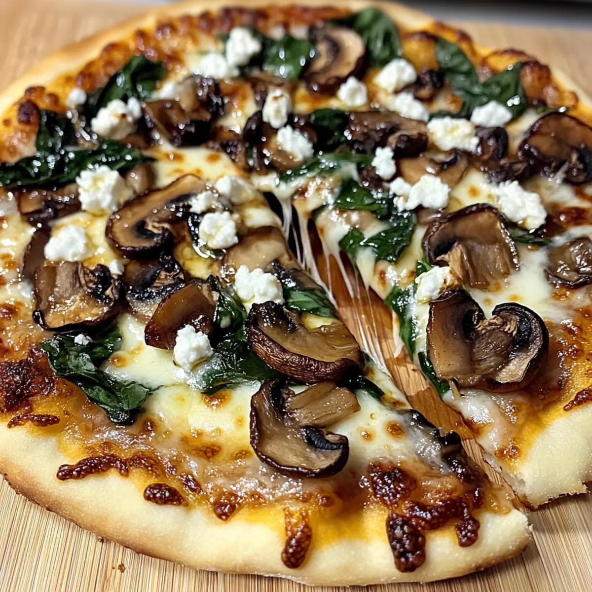 Pilz- und Ziegenkäse-Pizza für Feinschmecker