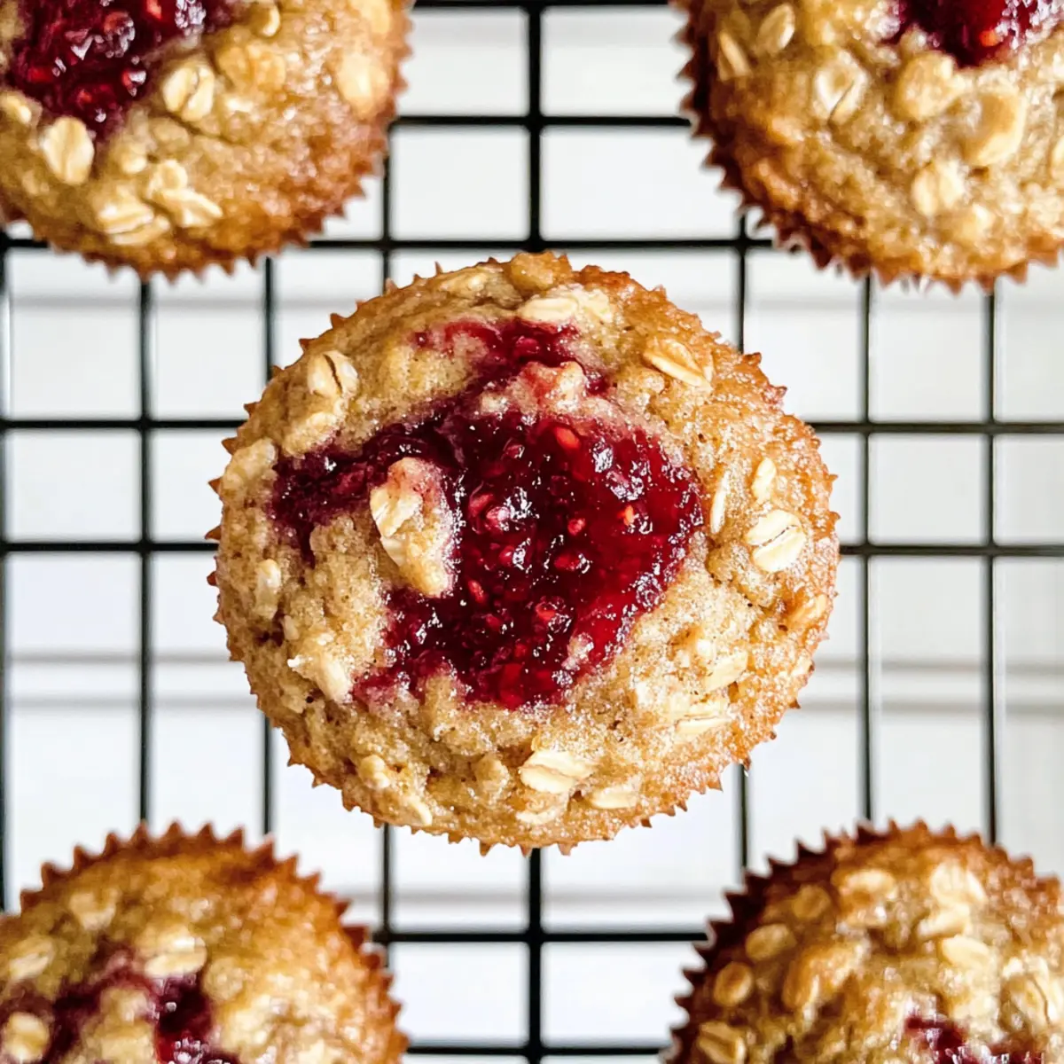 Haferflocken Erdnussbutter Muffins mit Marmelade