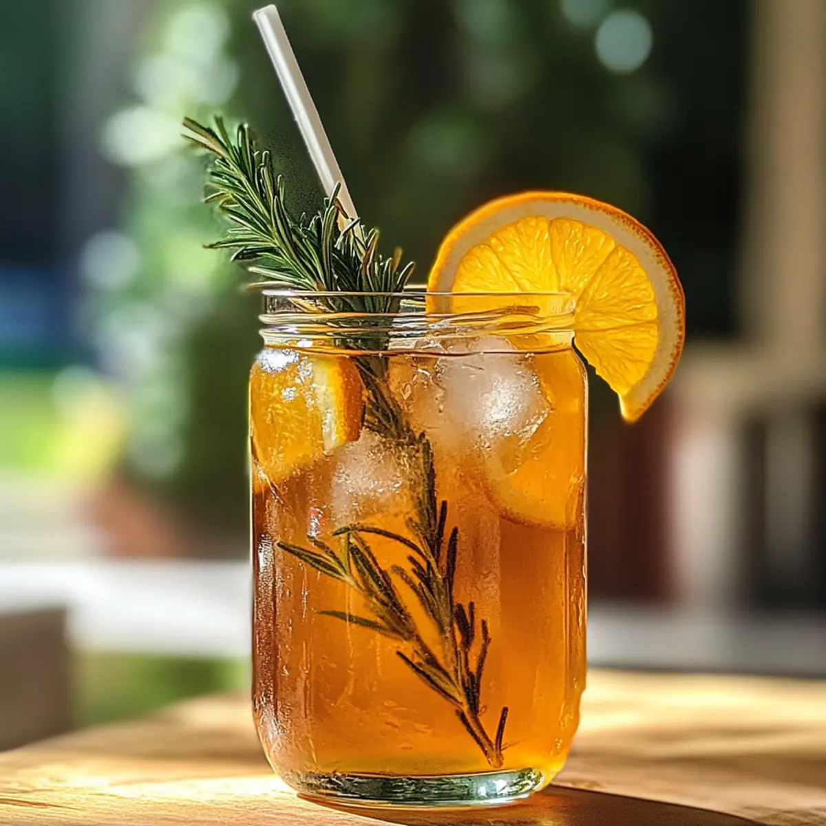 Erfrischender Orange Rosmarin Eistee für den Sommer