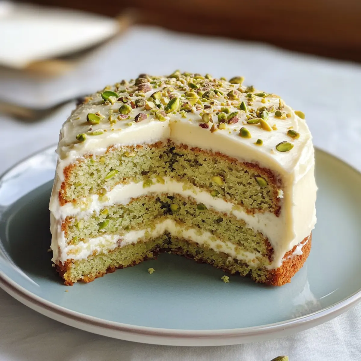 Pistazienkuchen mit Vanille-Frischkäse-Glasur reloaded