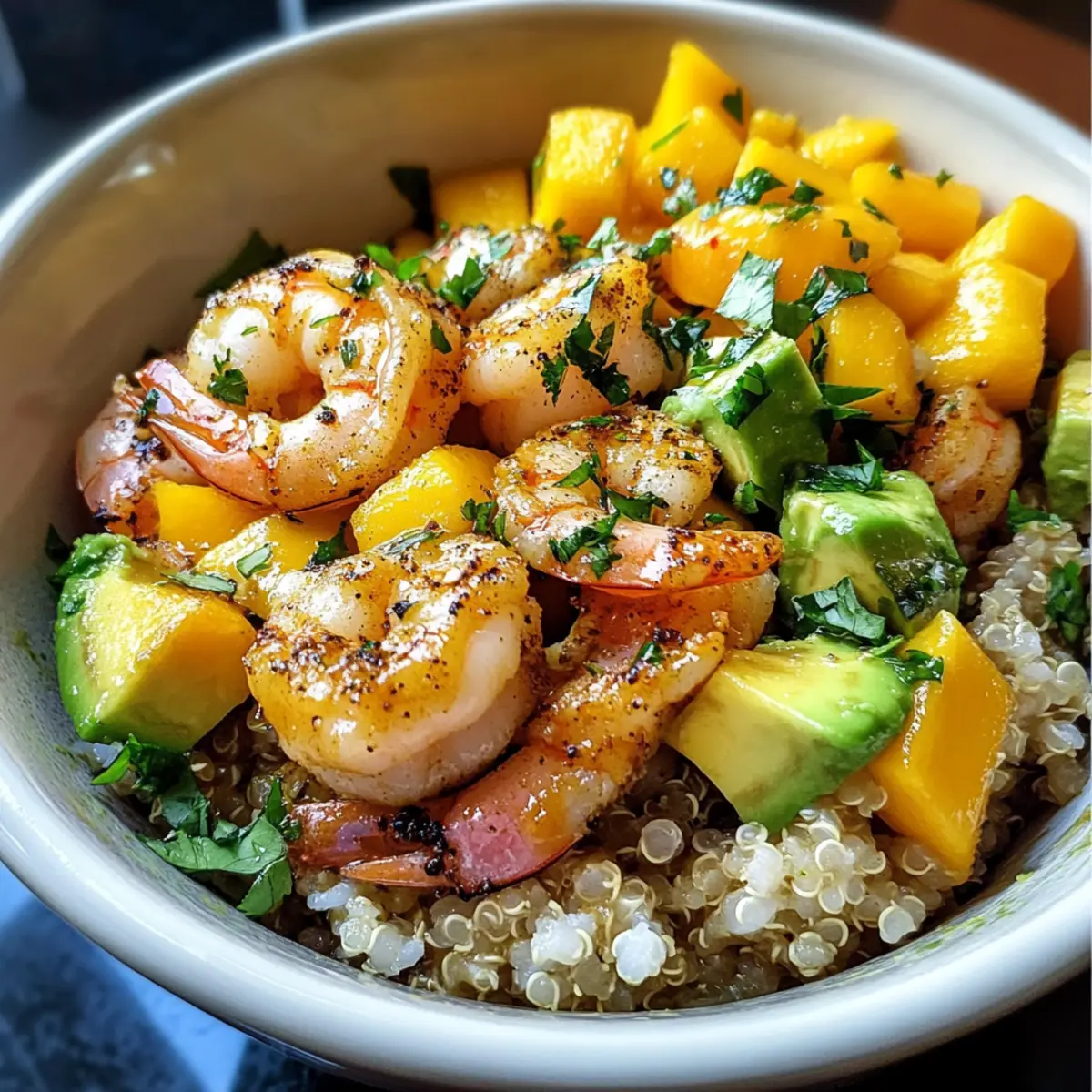 Garnelen Avocado Mango Schalen für den Sommer