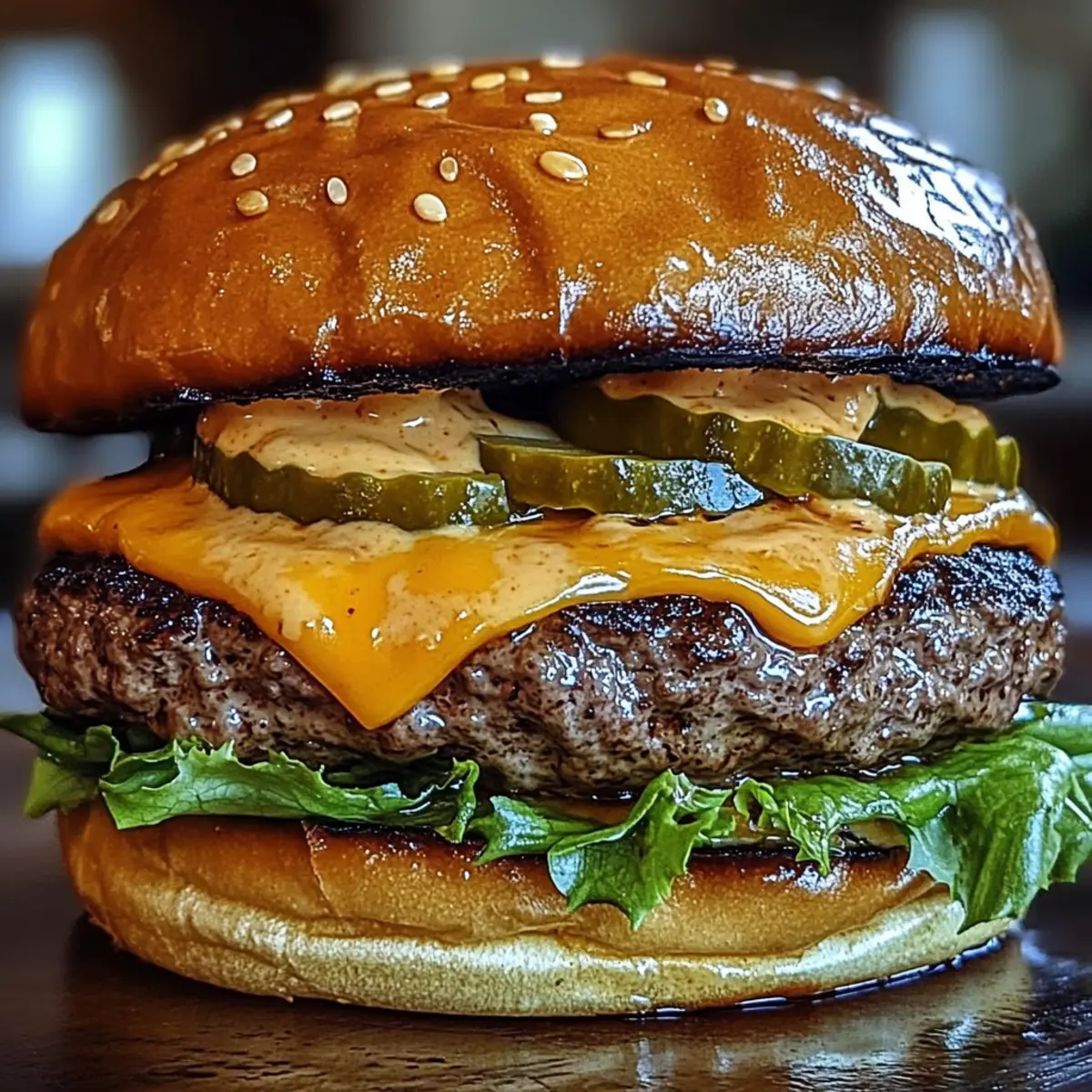 Leckerer Smash Burger mit geheimer Sauce