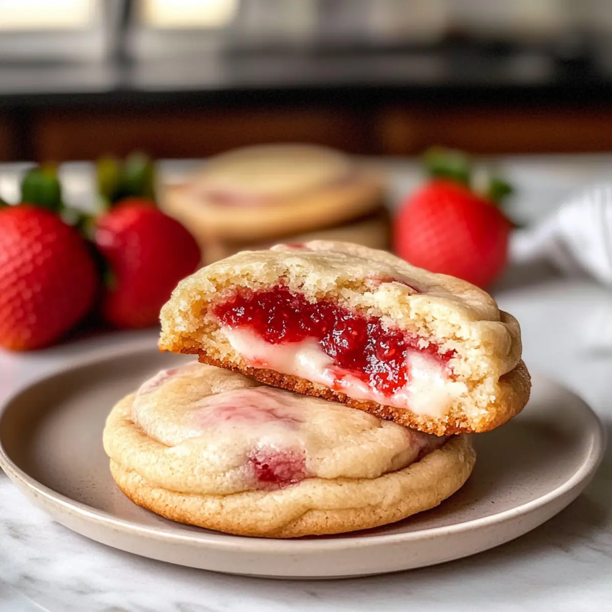 Erdbeer Käsekuchen Kekse für süße Momente