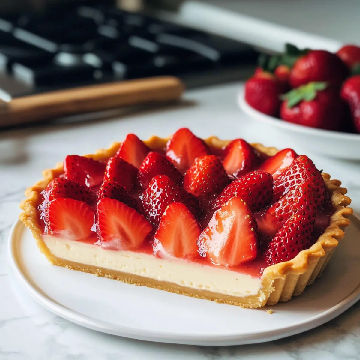 Erdbeertarte mit weißer Schokoladenmousse