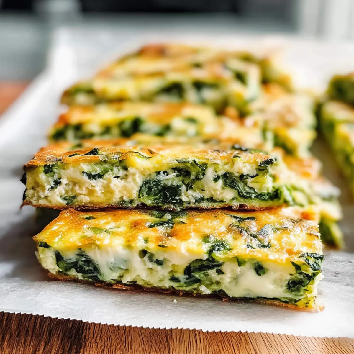 Gebratene Spinat-Zucchini-Frittata-Finger für Kinder