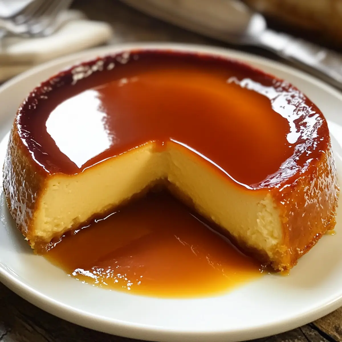 Frischkäse-Flan mit köstlicher Karamellsoße