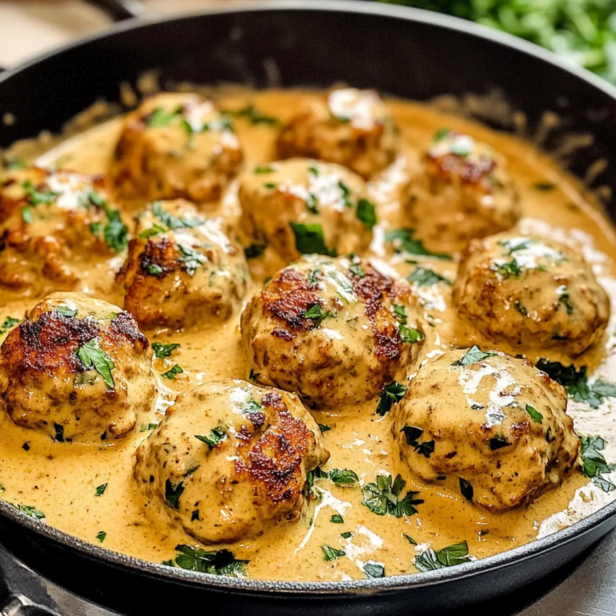 Cremige Heiratsantrag-Hähnchenfleischbällchen für Herzblatt