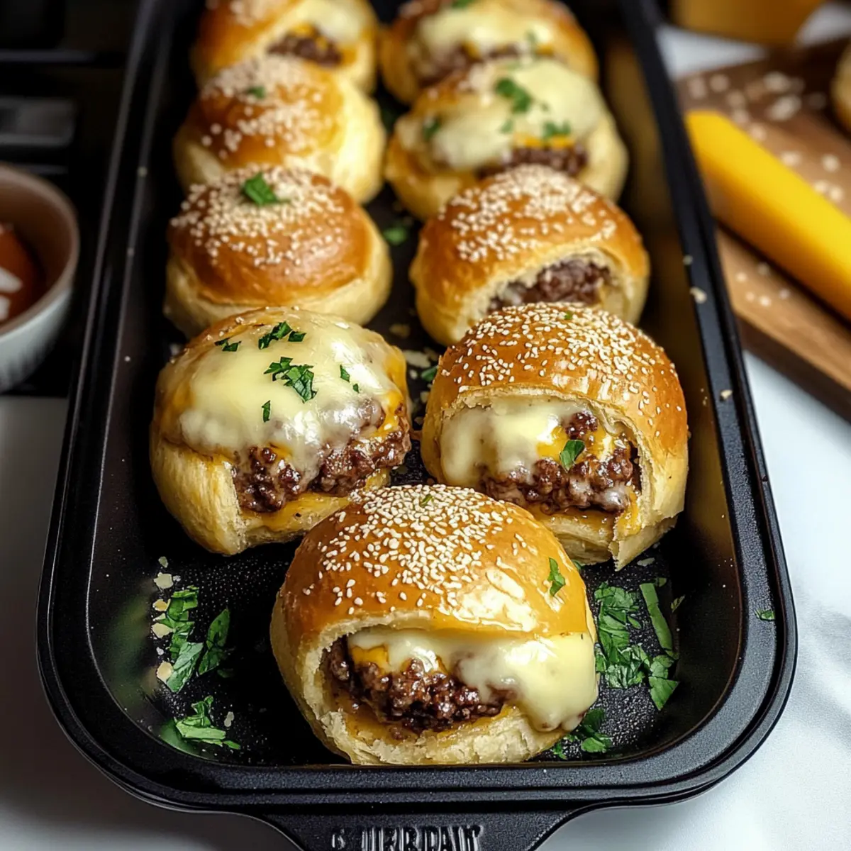 Knoblauch Parmesan Cheeseburger Bomben für jeden Anlass