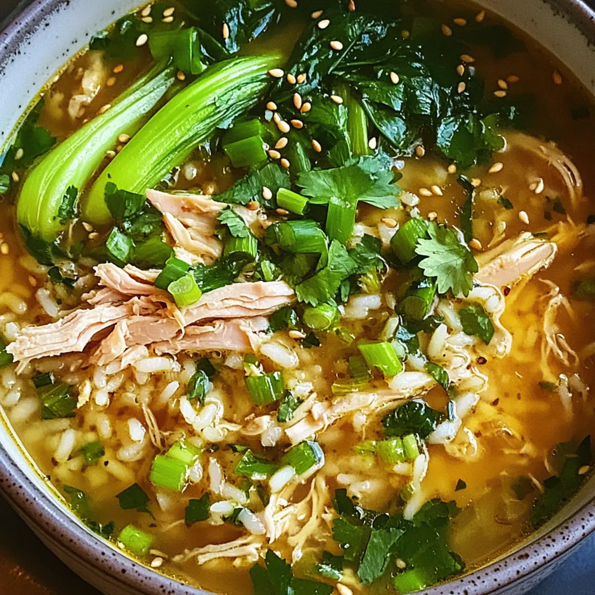 Ingwer-Hühnchen- und Reis-Suppe für Wohlfühl-Momente