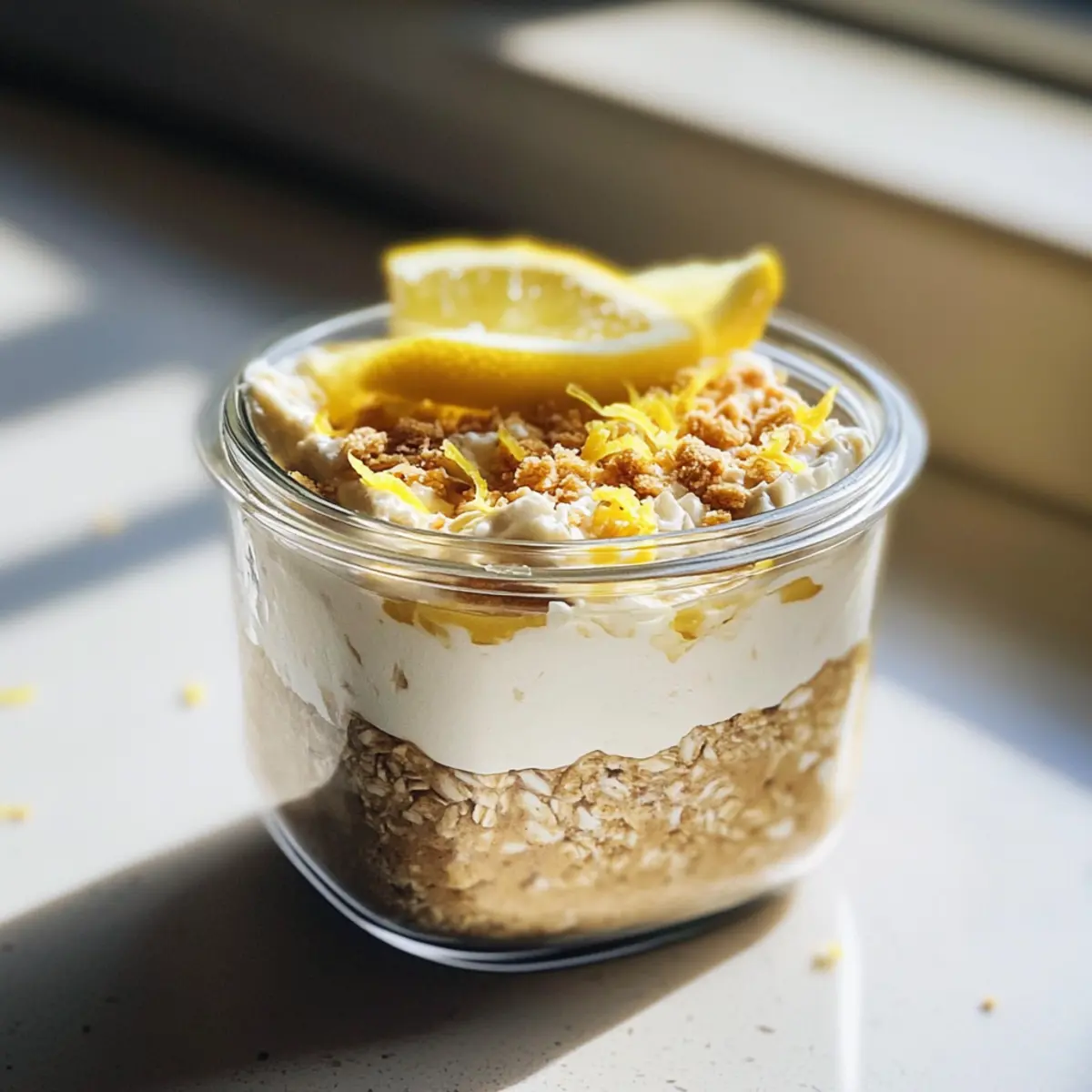 Zitronen-Käsekuchen Übernacht-Haferflocken leicht gemacht