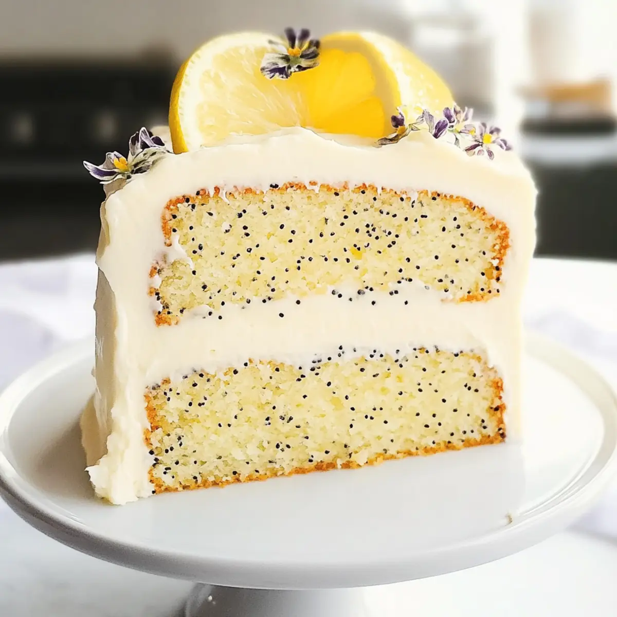 Zitronen-Mohnkuchen mit cremigem Frosting