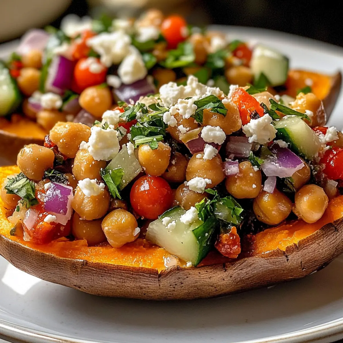 Mediterrane gefüllte Süßkartoffeln für jeden Anlass