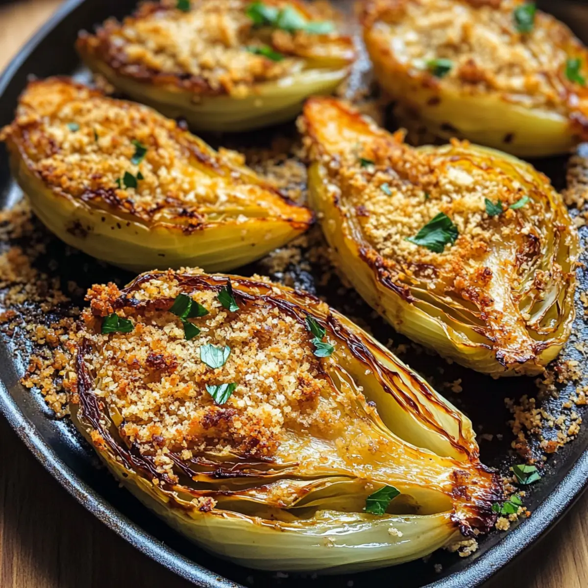 Miso-Butter-geröstete Kohlkeile für Feinschmecker