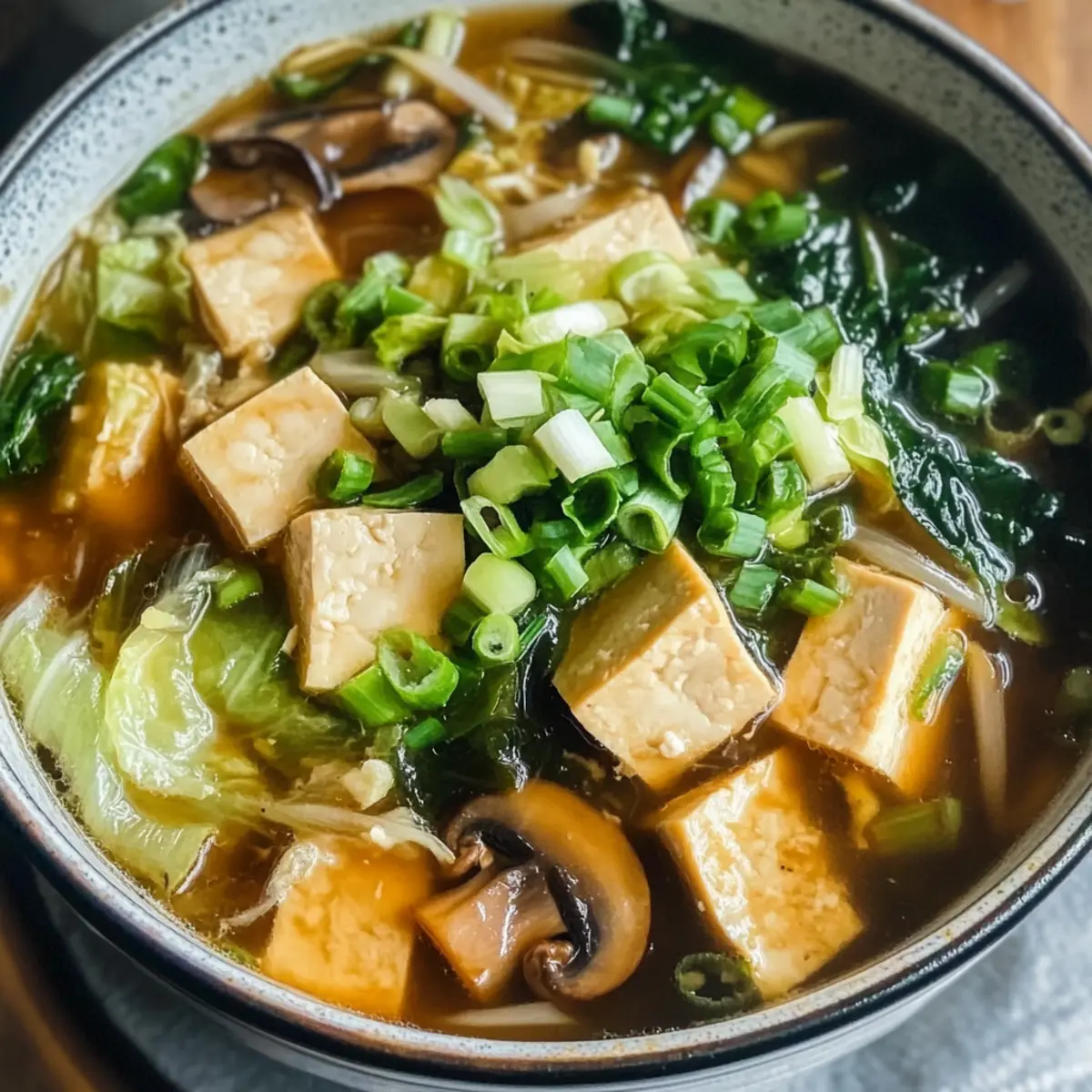 Napa-Kohl Tofu Suppe für warme Abendessen