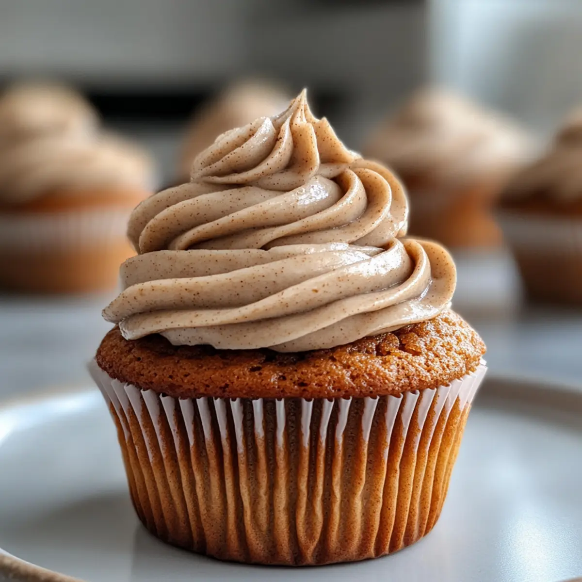 Kürbis Chai Cupcakes mit braunem Zucker Frosting