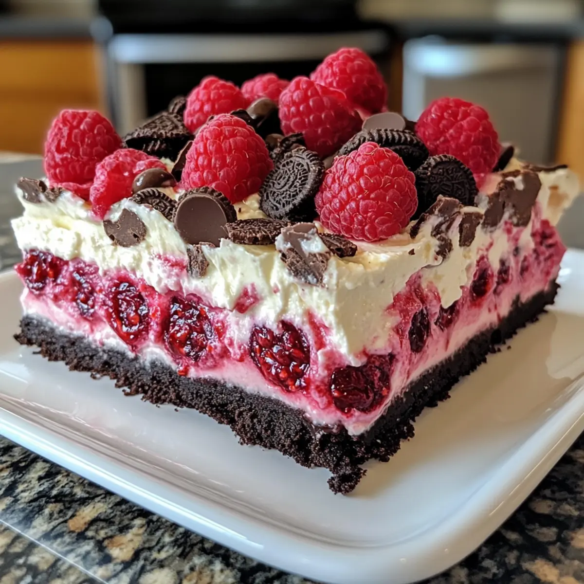 Himbeer-Schokoladen-Lasagne-Dessert für Naschkatzen