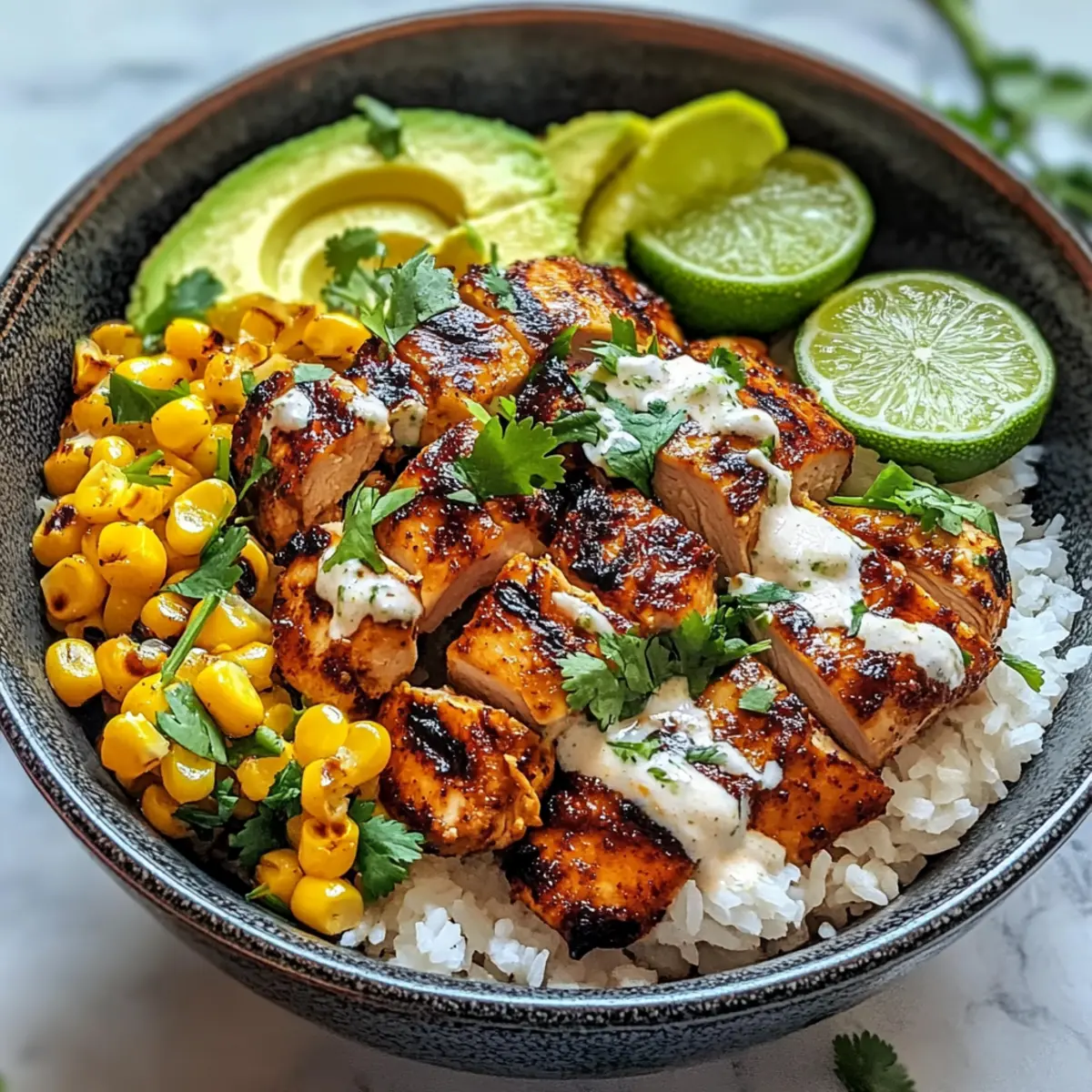 Strassenmais Hähnchen Reis Schüssel für dein Wohlfühlessen