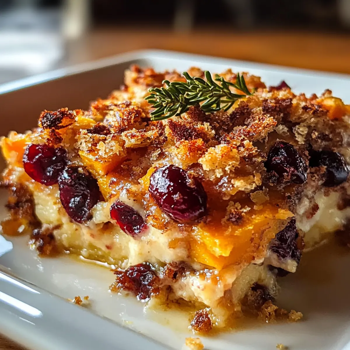 Süßkartoffel- und Preiselbeergratin: Festlicher Genuss