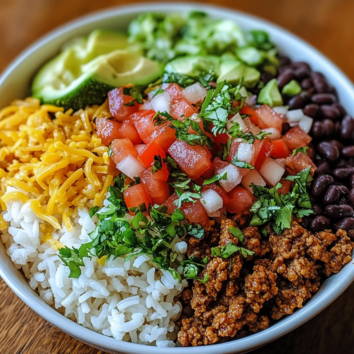 Taco-Reis-Bowl für schnelles Abendessen zuhause