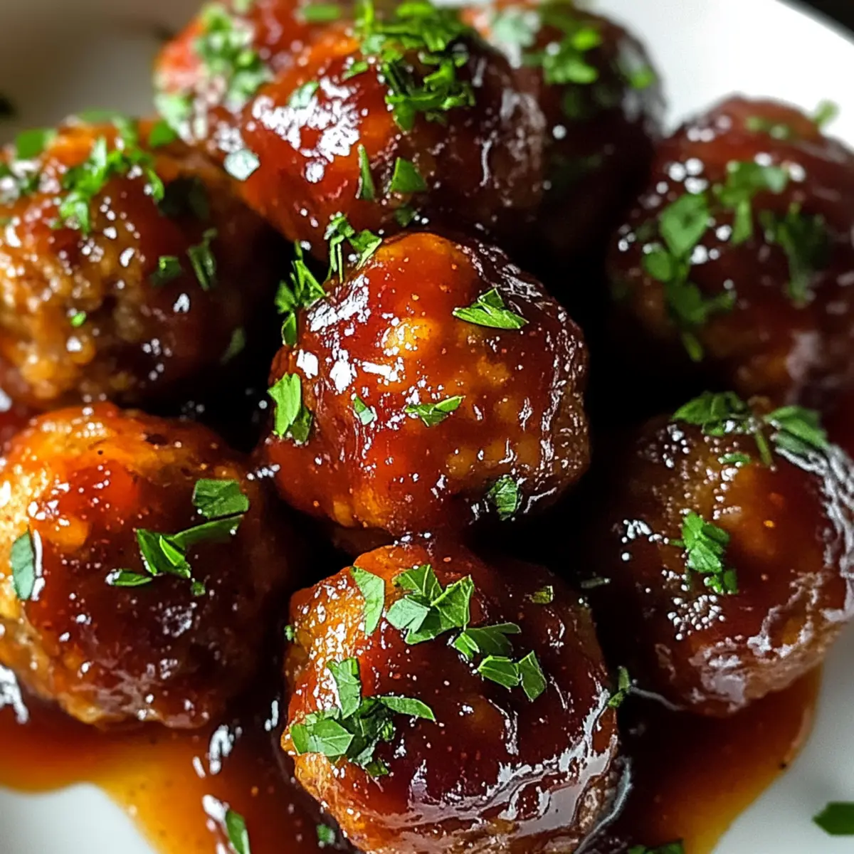 Whiskey Pfirsich BBQ Fleischbällchen für deine Party