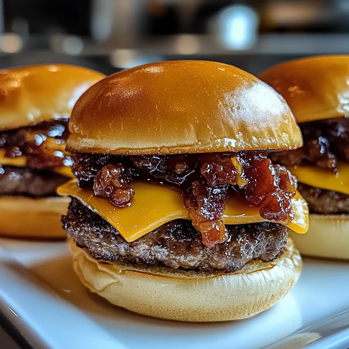Bacon-Marmelade-Cheeseburger-Slider für jeden Anlass