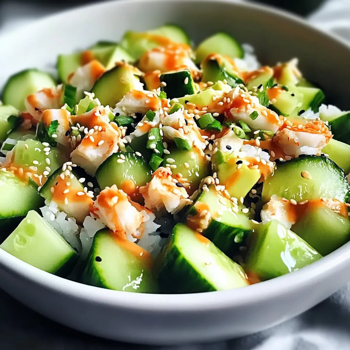 Kalifornische Rolle Gurkensalat frisch und köstlich