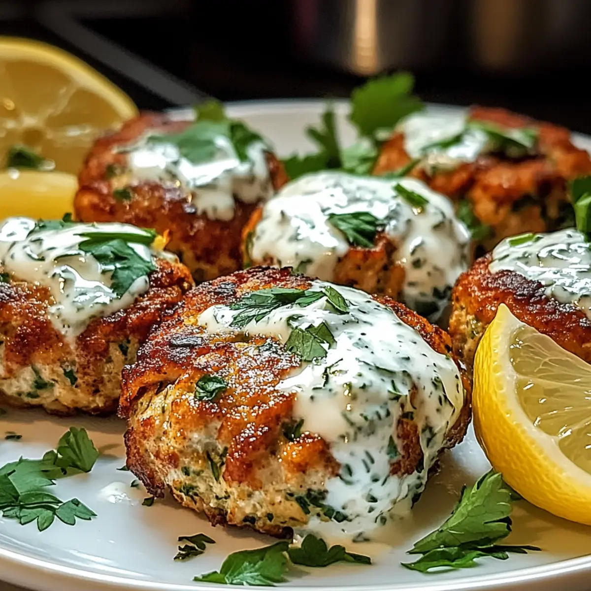 Hähnchen-Koftas mit cremiger Knoblauch-Joghurt-Sauce