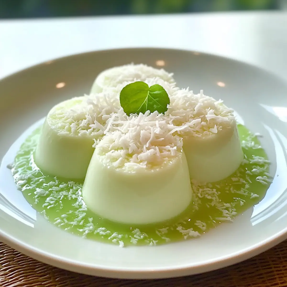 Cremige Pandan Kokosnuss Panna Cotta genießen