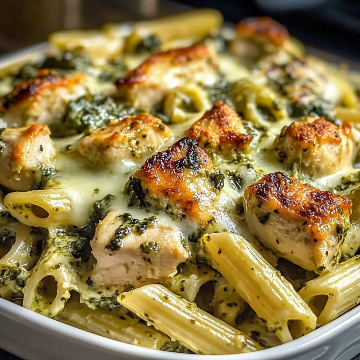 Cremige Pesto Hühnchen Pasta für gemütliche Abende