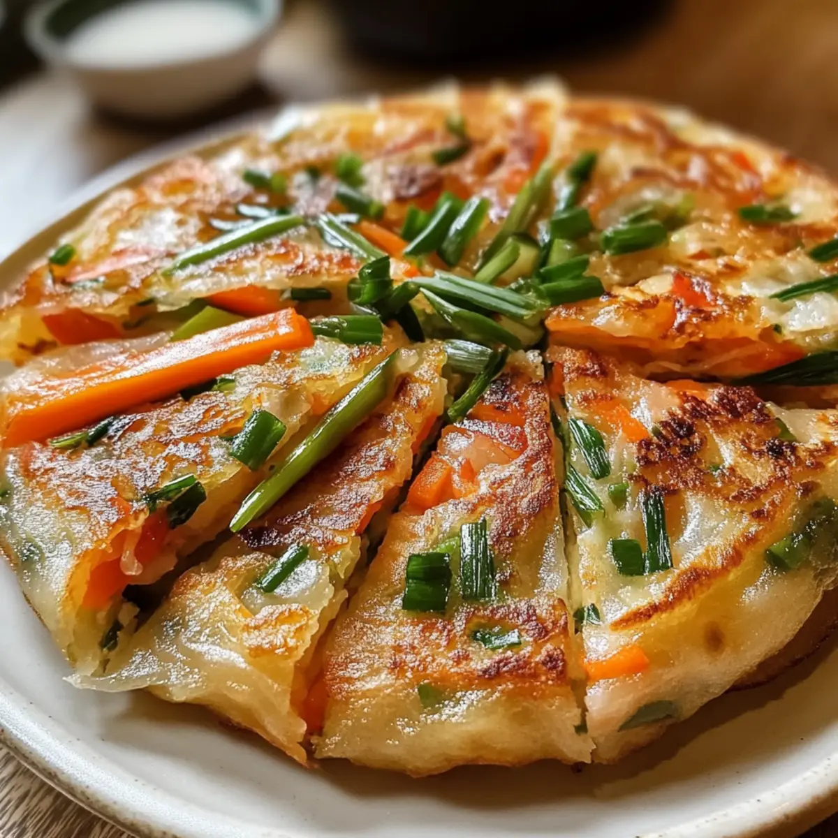 Knuspriger Reispapier-Pfannkuchen mit Füllungen