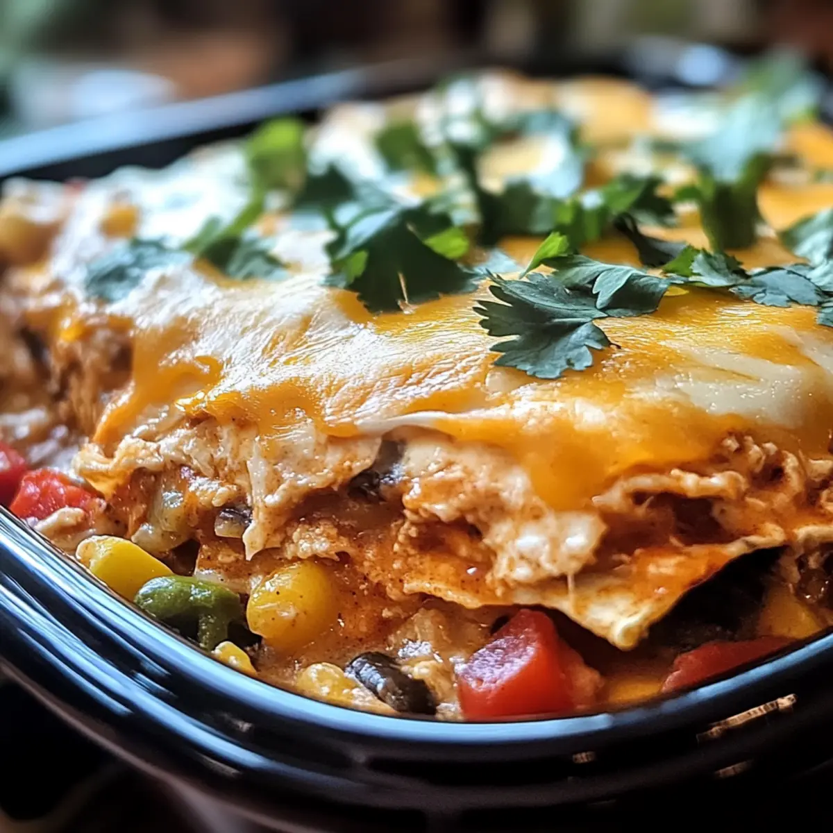 Crockpot Hähnchen-Enchilada-Auflauf ganz einfach genießen