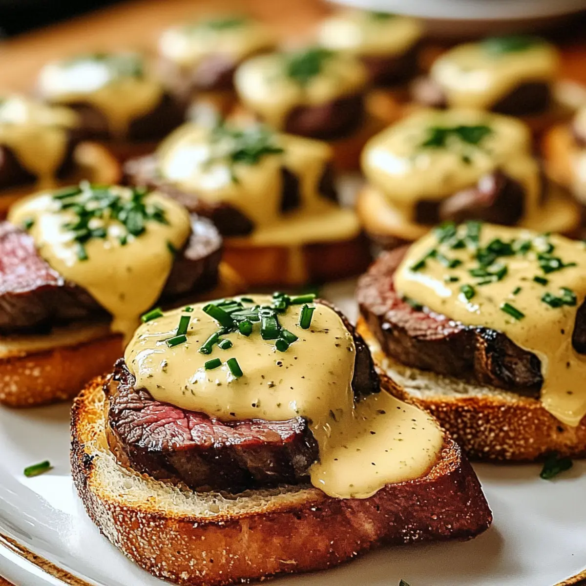 Gegrilltes Rinderfilet auf knusprigem Crostini