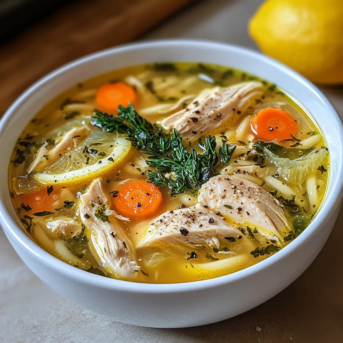 Zitronenhühnersuppe für das perfekte Wohlfühlessen
