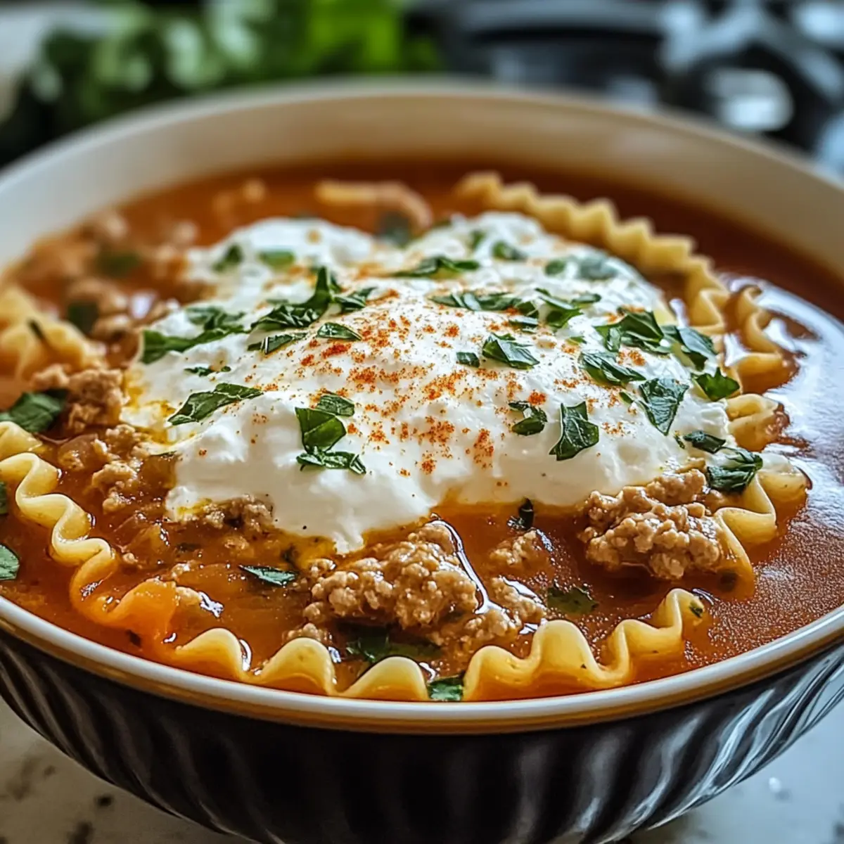 Magische Lasagne Suppe für gemütliche Abende