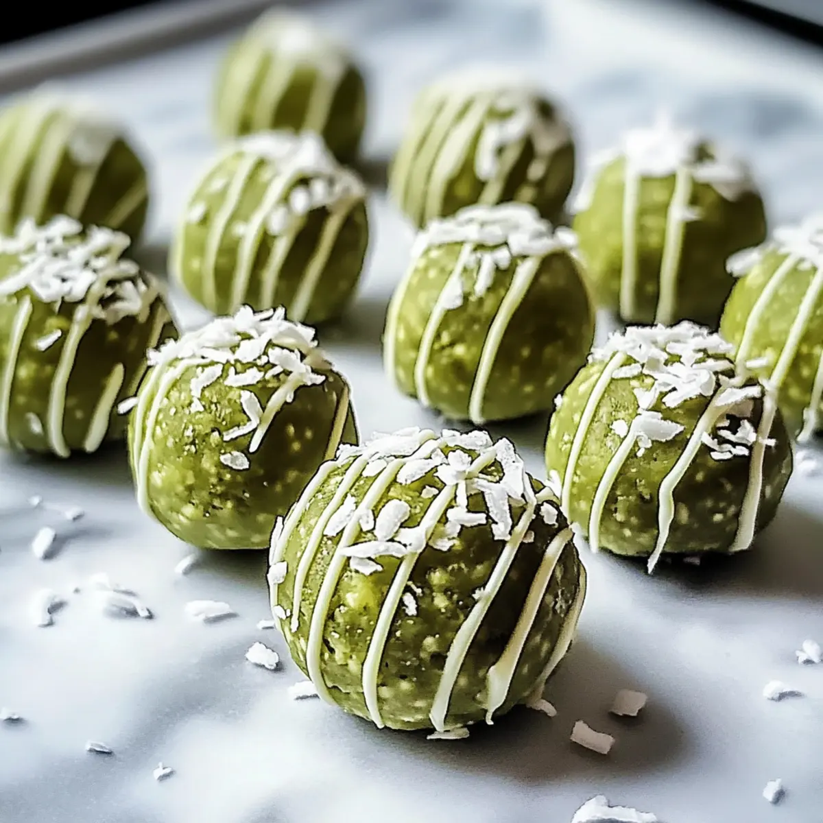 Matcha Kokosnuss Bällchen für gesunde Snacks