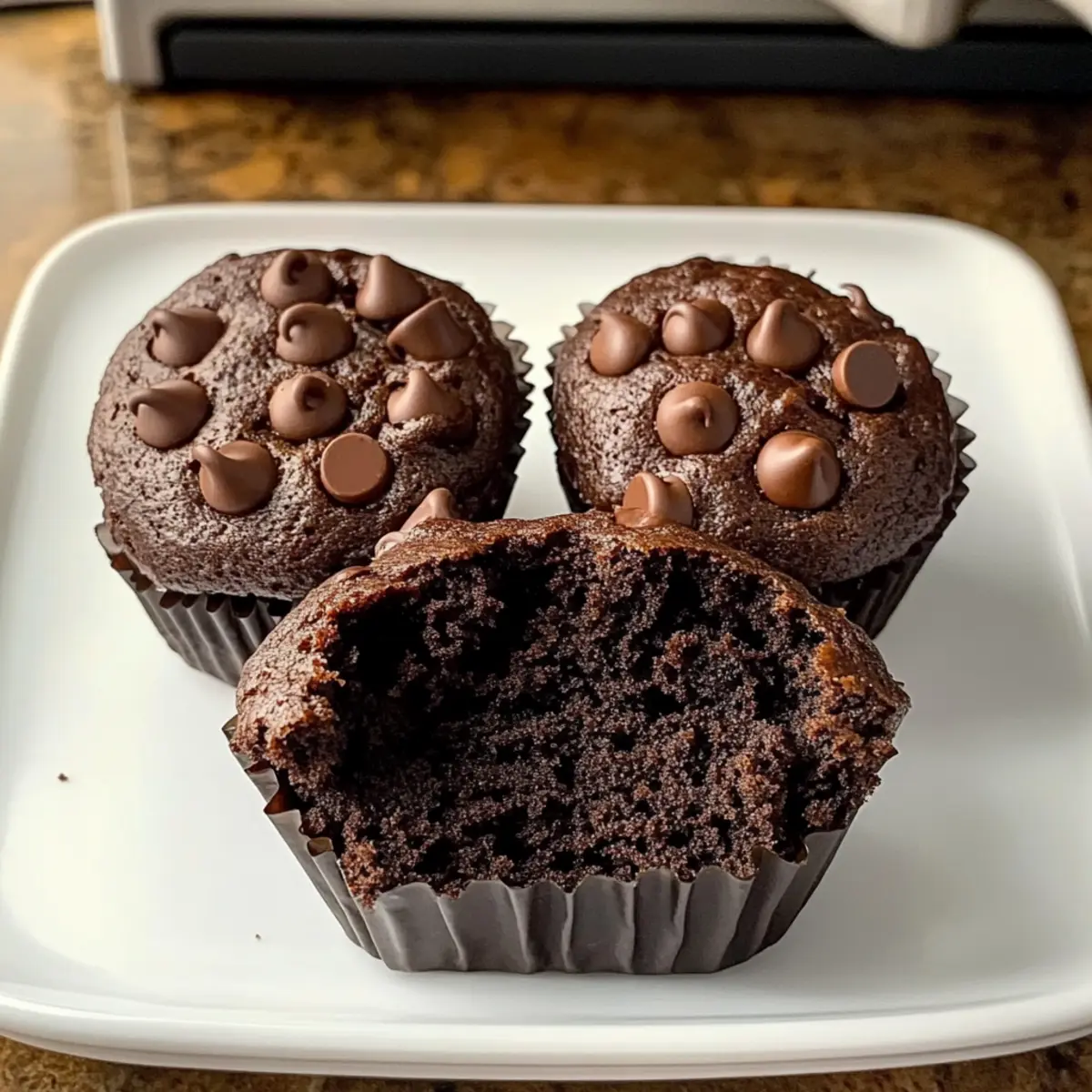 Feuchte Doppel-Schokoladen-Muffins für Schokoladenliebhaber