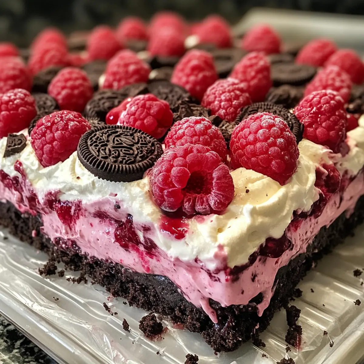 Himbeer-Schokoladen-Lasagne-Dessert ohne Backen