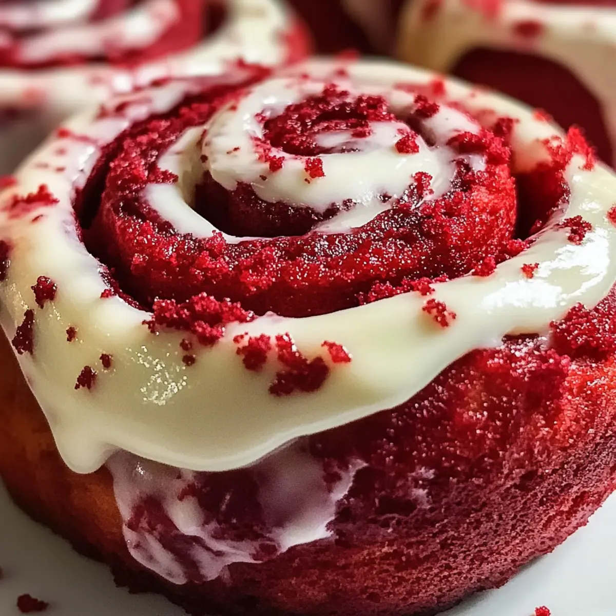 Rot-Glanz-Valentinstag-Zimtschnecken für Liebhaber