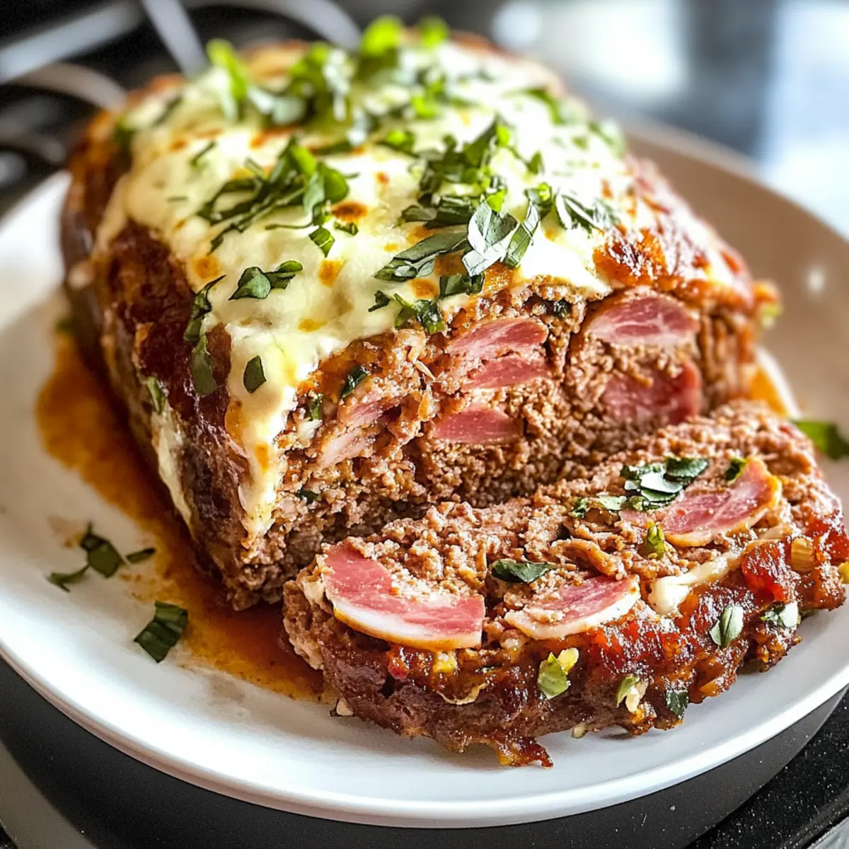 Sizilianischer Hackbraten mit Schinken und Mozzarella
