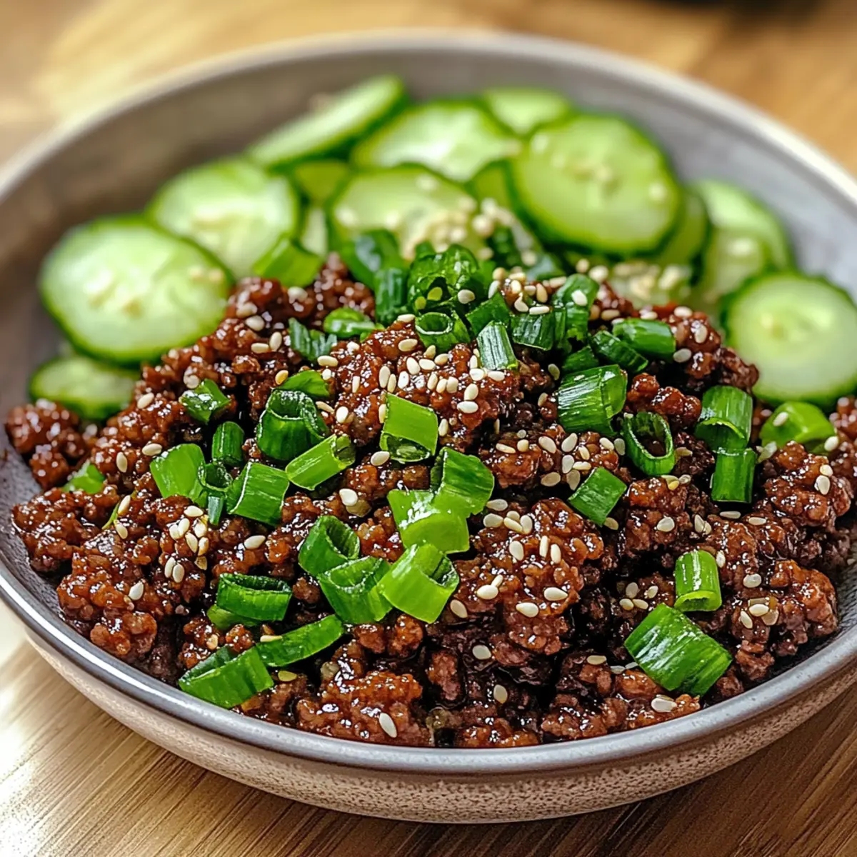 Würziges Keto Koreanisches Rinderhackfleisch mit Salat