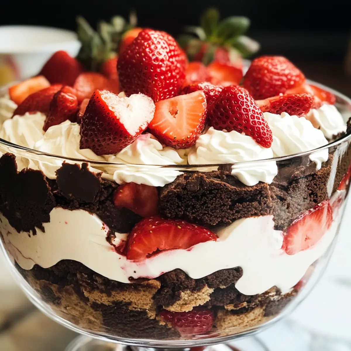 Erdbeere Brownie Trifle – Einfaches Dessert für Feste