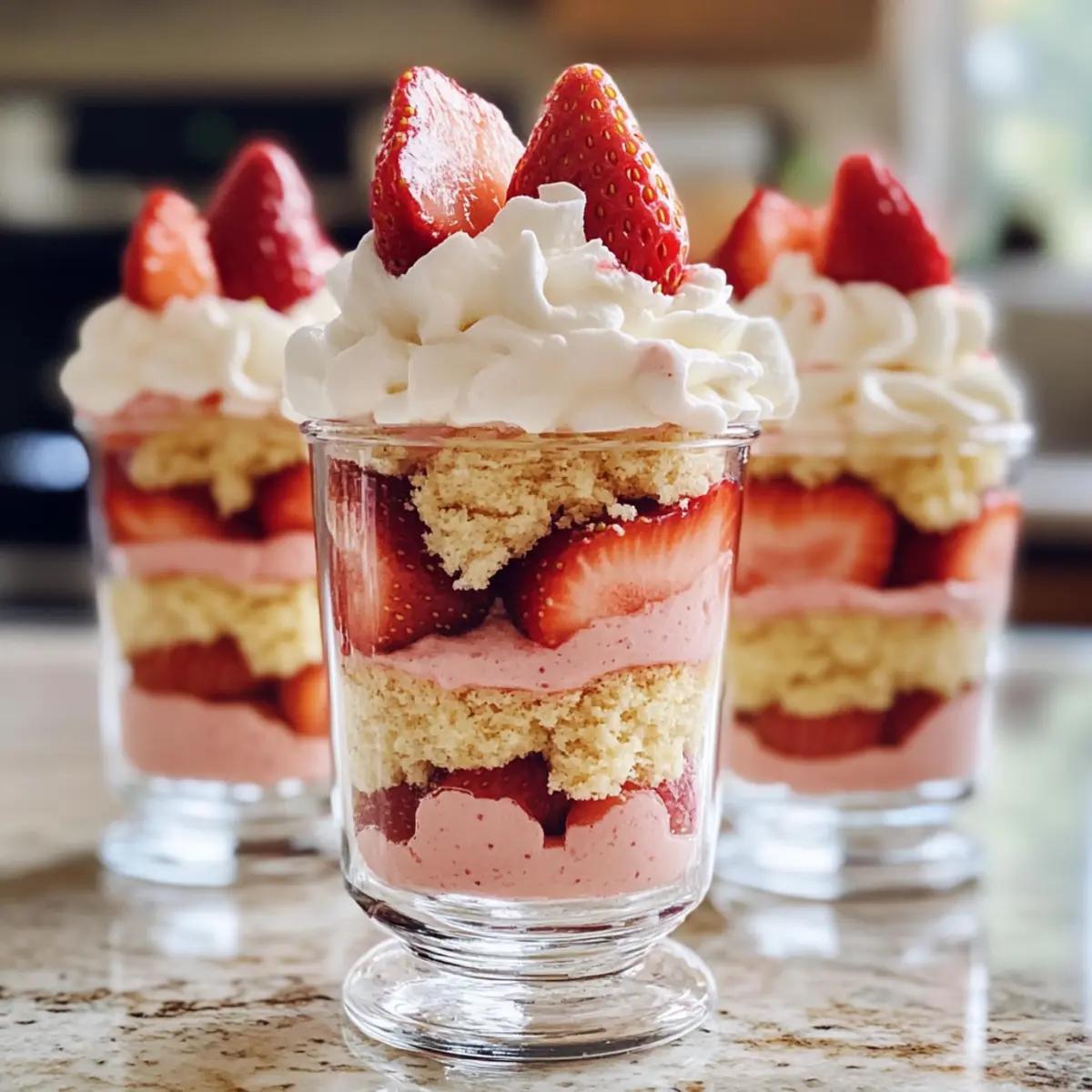 Erdbeertorte Dessertbecher für heiße Sommertage