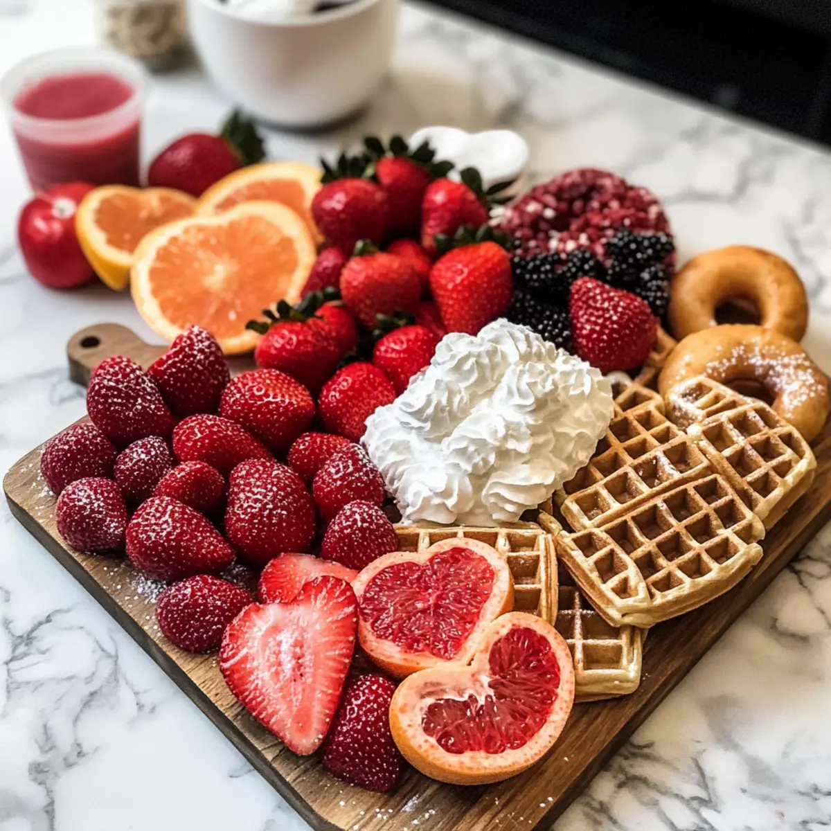 Valentinstag Waffel Frühstücksbrett für Verliebte