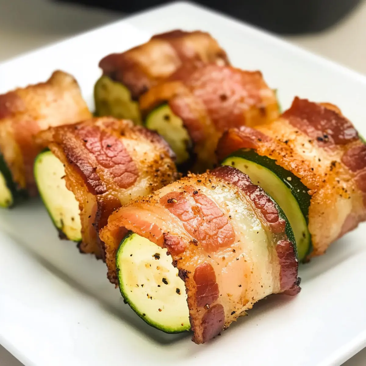 Bacon-Umwickelte Zucchini-Häppchen für Snacks