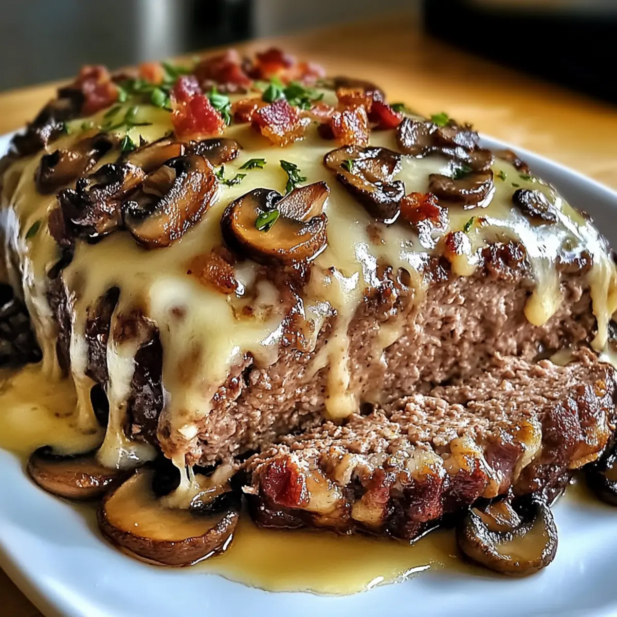 Bacon Pilz Schweizer Käse Hackbraten für echte Genussmomente